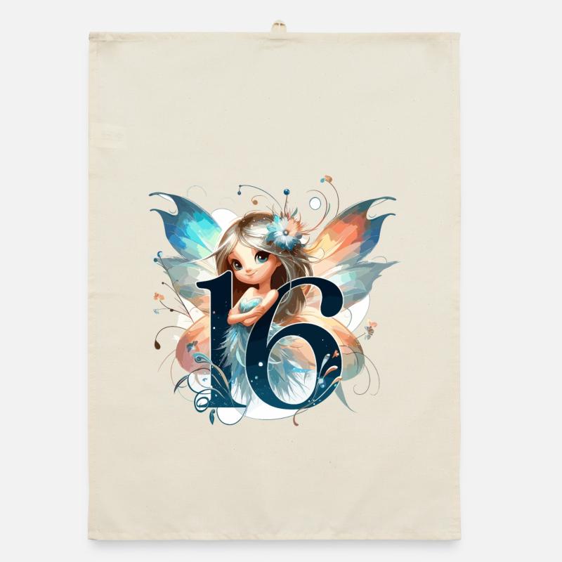 16 ans fée elfe mignon cadeau d’anniversaire Torchon bio