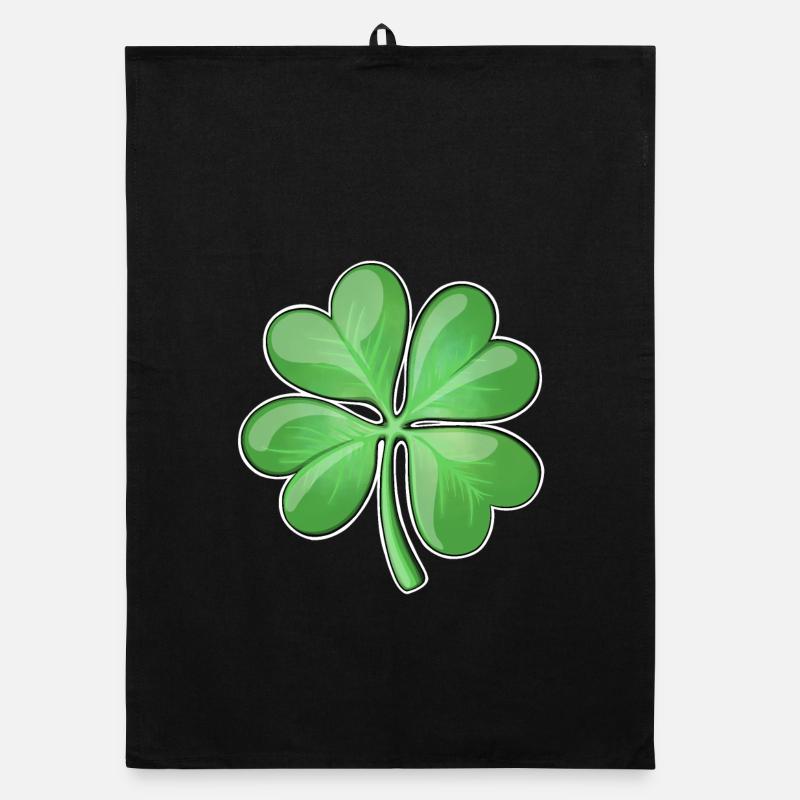 Design vibrant de trèfle à quatre feuilles Torchon bio