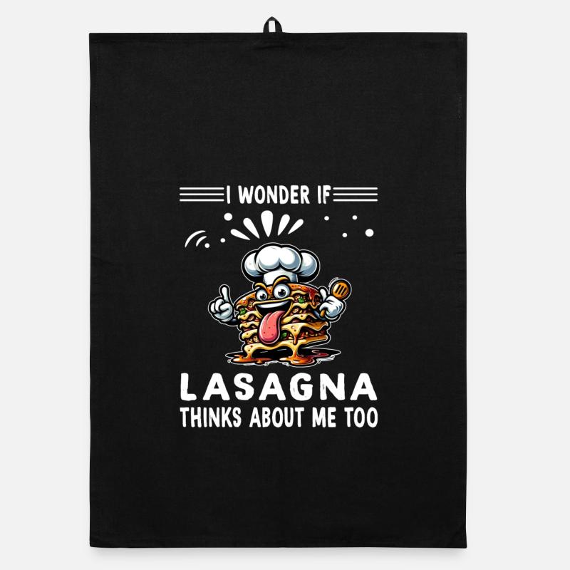 Je me demande si la lasagne pense à moi aussi Torchon bio