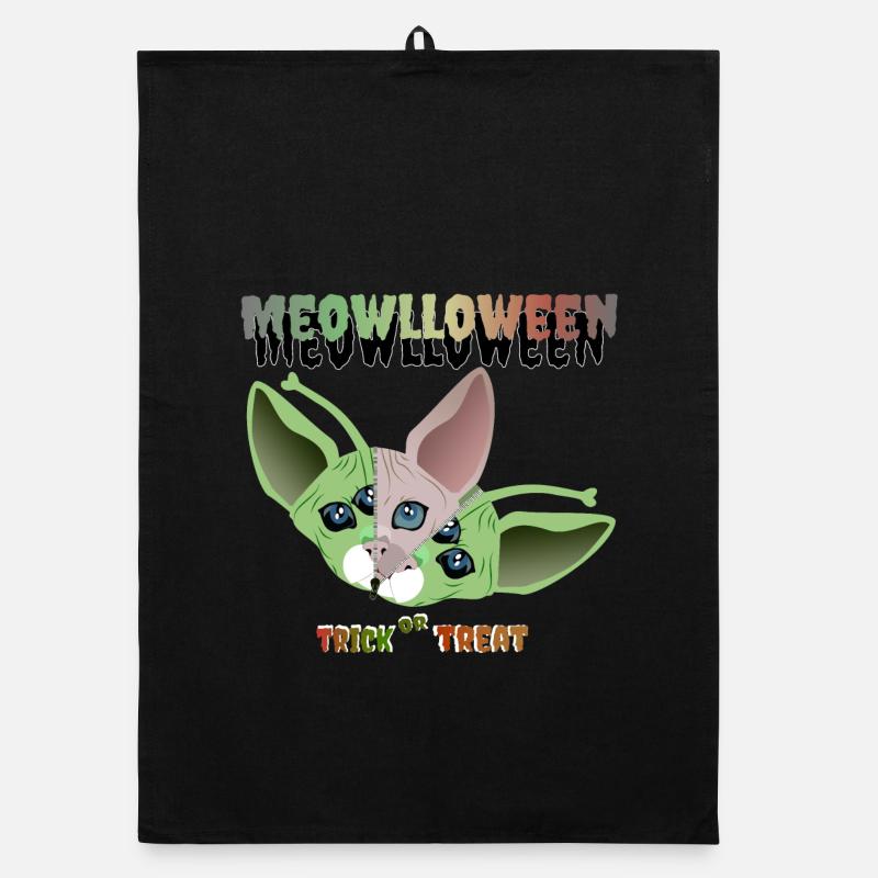 sphinx cat alien mask Organic dish towel