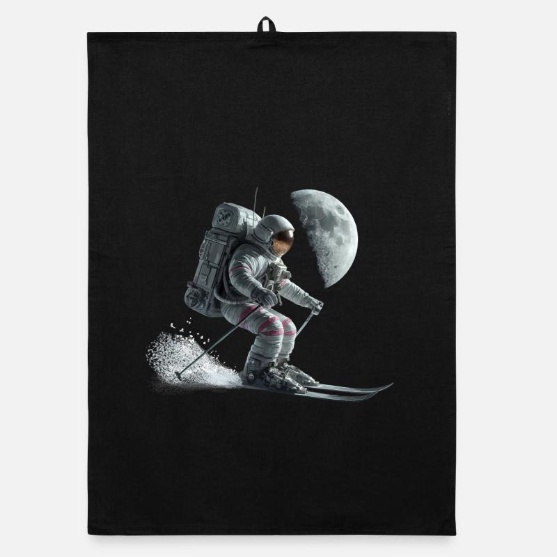 Astronaut Skifahrer Organic Geschirrtuch