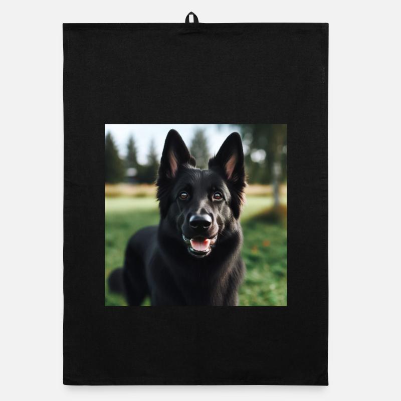 Schwarzer Deutscher Schäferhund Organic Geschirrtuch