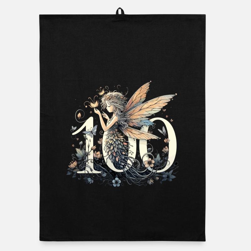 100 Jahre Fee Elfe süß Geburtstag Geschenk Organic Geschirrtuch
