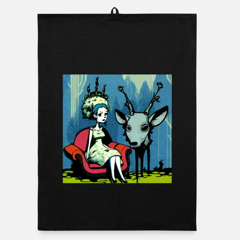 Psychedelischer Hirsch 01 Organic Geschirrtuch