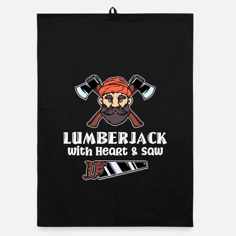 Axe Lumberjack Statement Saw Woodwork Forest Organic dish towel