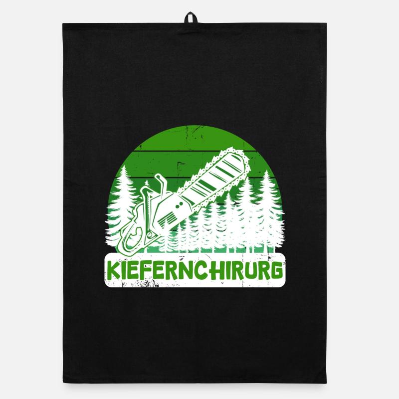Lumberjack Tree Chainsaw Statement Woodwork Organic dish towel