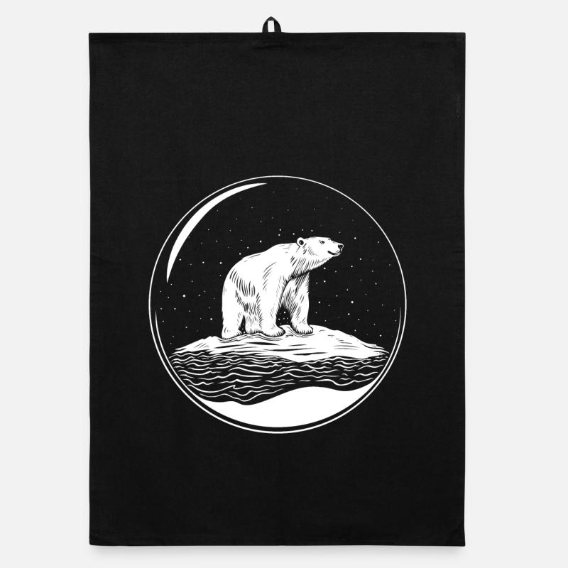 Eisbär auf Eisscholle Save the polarbear Organic Geschirrtuch