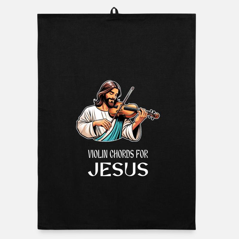 Violin chords for Jesus Christian God Organic dish towel