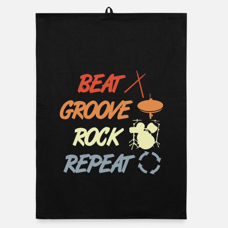 Drums Vintage Look Organic dish towel