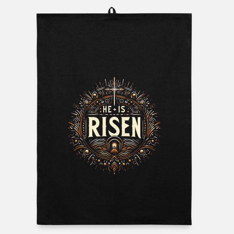He Is Risen – Easter Ornament Organic dish towel