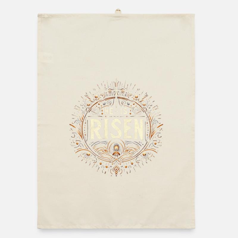 He Is Risen – Easter Ornament Organic dish towel