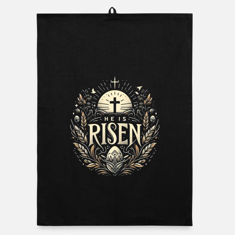 He is Risen Cross & Light Organic dish towel