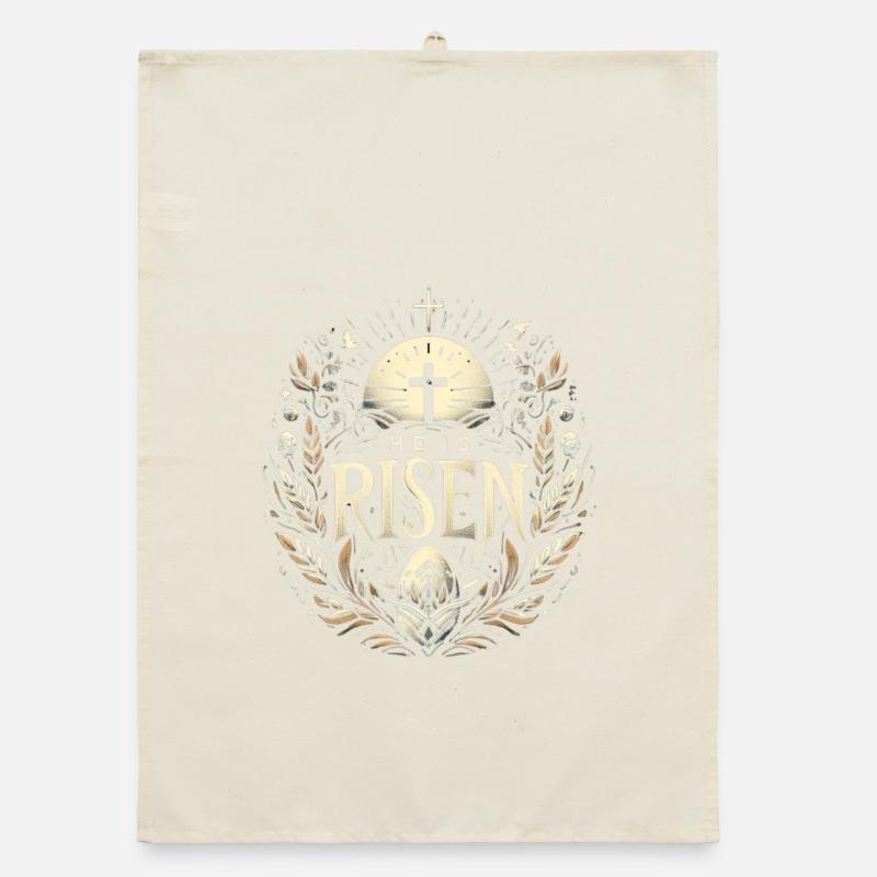 He is Risen Cross & Light Organic dish towel