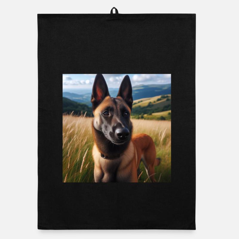 Belgischer Malinois - Organic Geschirrtuch - Schwarz