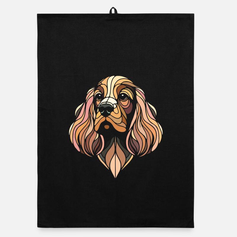 Cocker Spaniel Hundekopf geometrische Kunst Polygon Kunst Organic Geschirrtuch