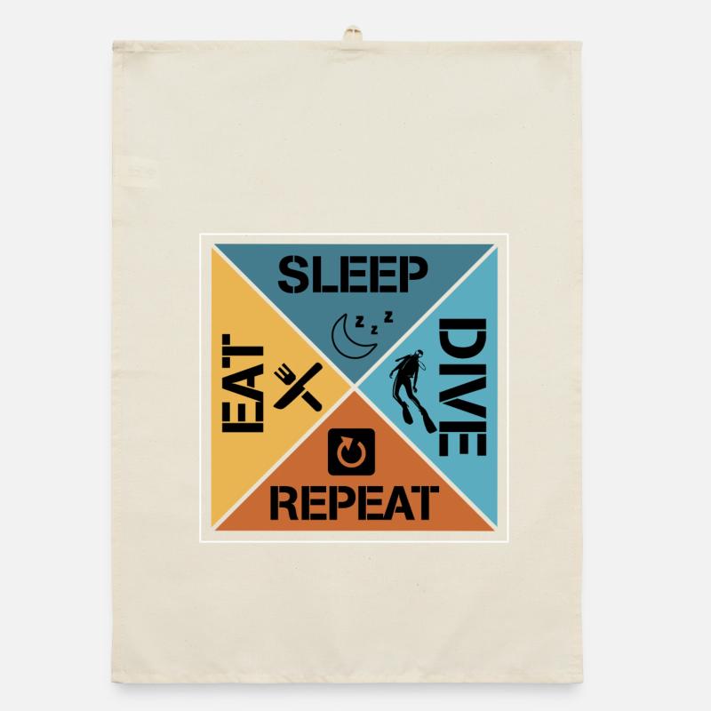 Eat sleep dive repeat Organic Geschirrtuch