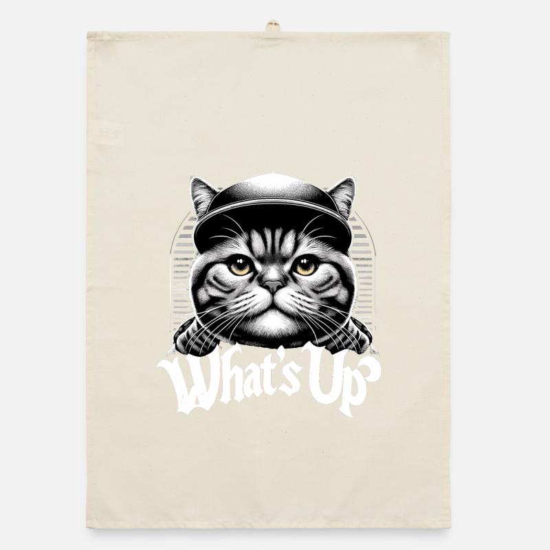 BKH Britisch Kurzhaar Katze getigert Was geht ab Organic Geschirrtuch