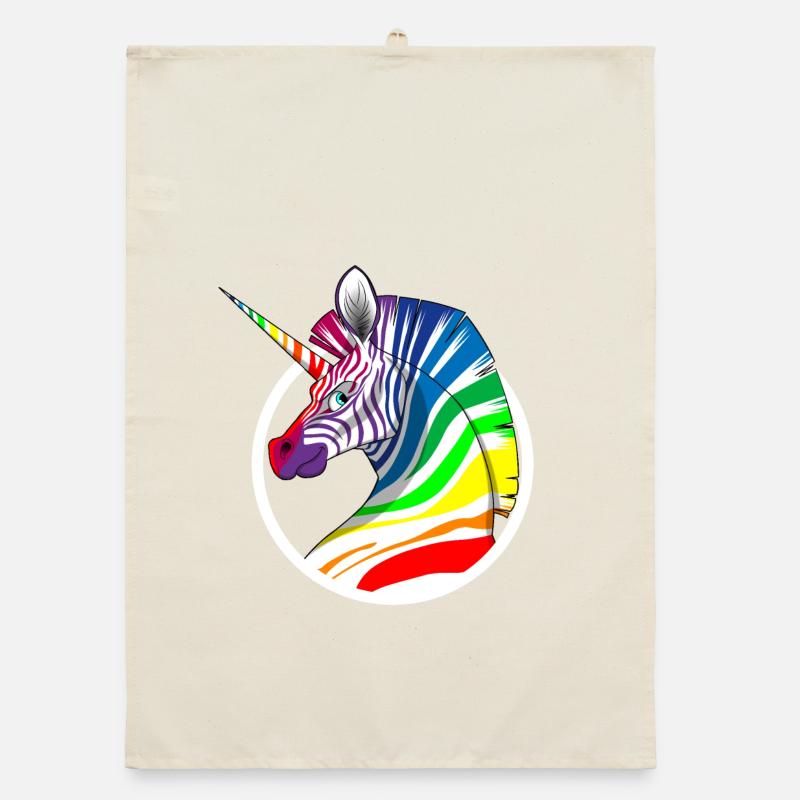 Regenbogen Einhorn Zebra Organic Geschirrtuch