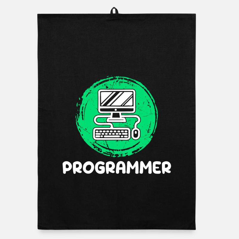 Développeur informatique Programmeur Geek informatique - Torchon bio - noir