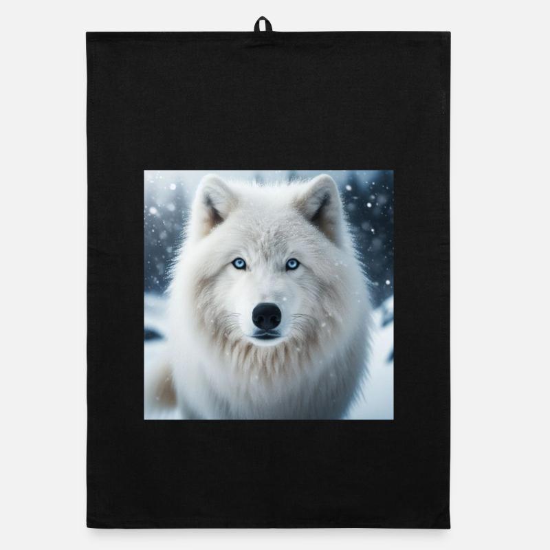 Arktischer Wolf Organic Geschirrtuch