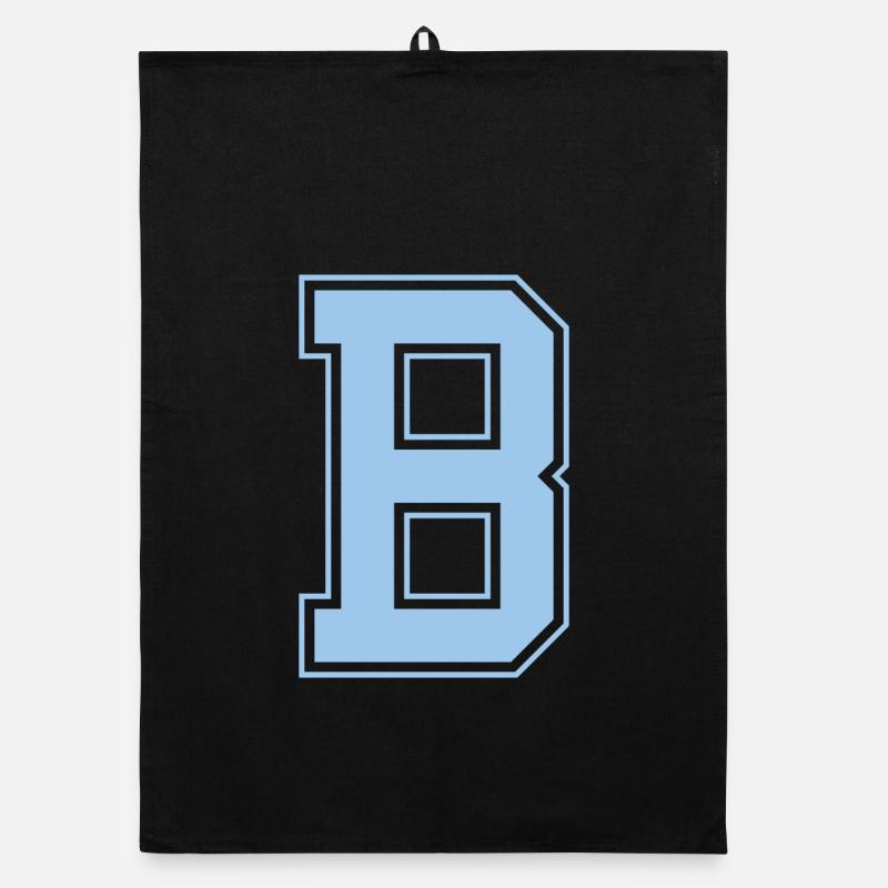 Monogram Light Blue Varsity College Initial B Organic dish towel