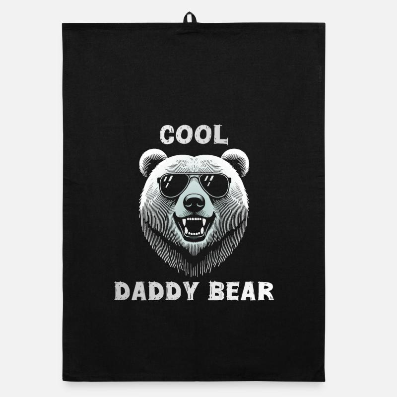 Cooler Daddy Bärenkopf mit Sonnenbrille Organic Geschirrtuch