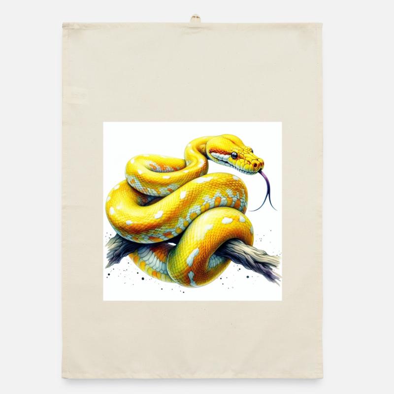 Gelbe Python Organic Geschirrtuch