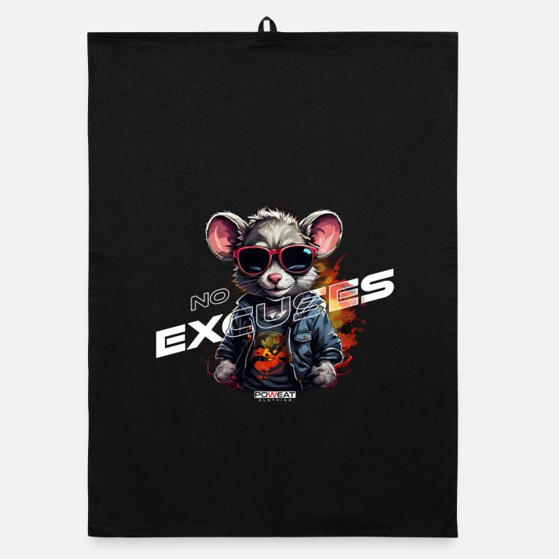 No Excuses - Organic Geschirrtuch - Schwarz