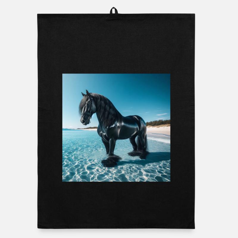 Pferd im Wasser Organic Geschirrtuch