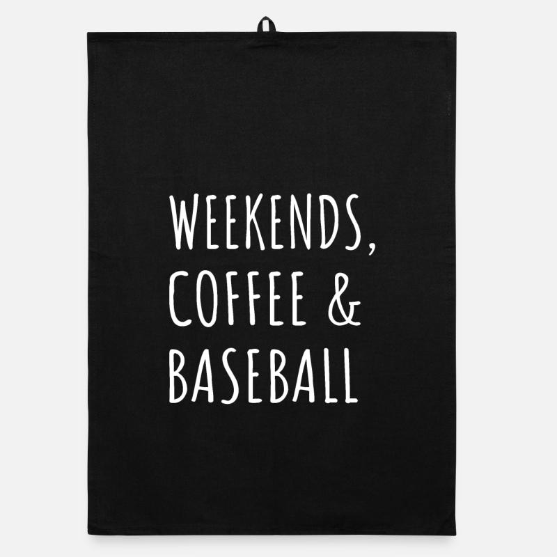 Wochenenden, Kaffee und Baseball I Organic Geschirrtuch