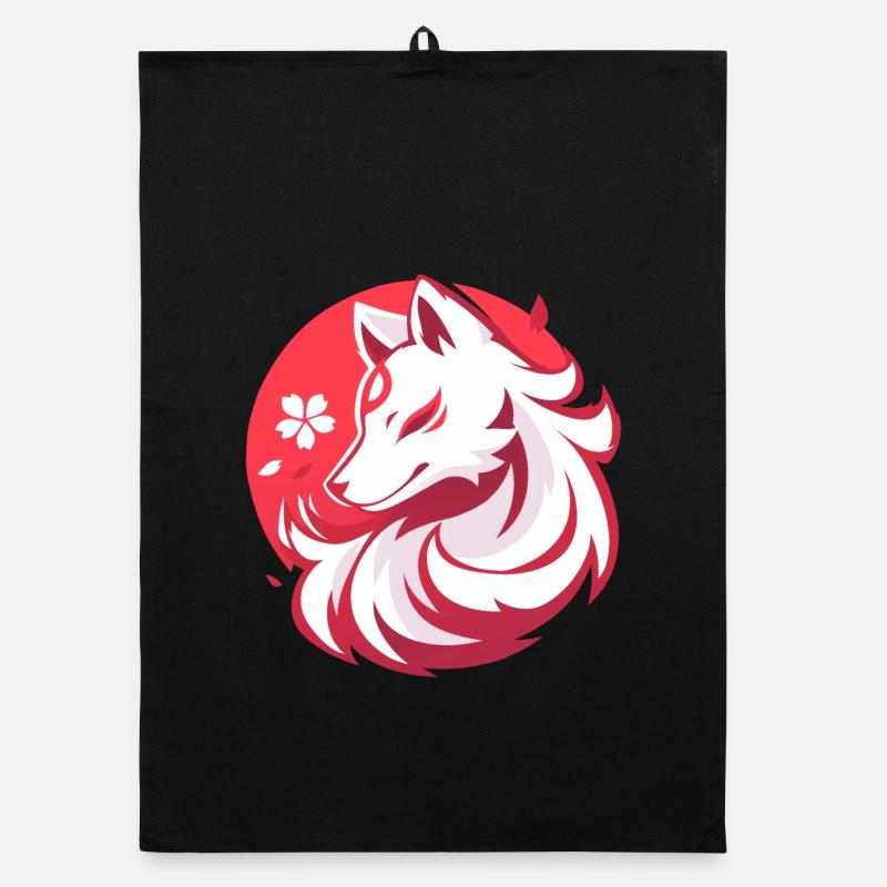 Asian Style White Fox Organic dish towel