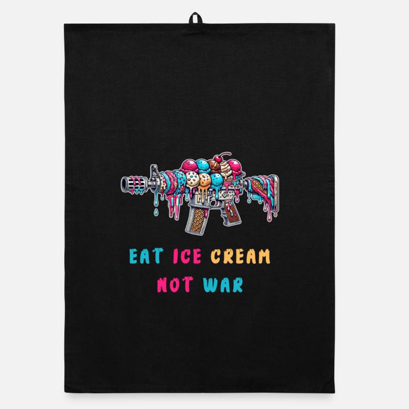 Eiscreme statt Krieg Organic Geschirrtuch