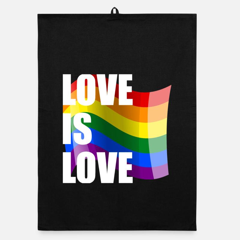 Regenbogen Liebe Wellen-Design Organic Geschirrtuch