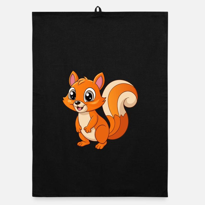 Squirrel Cute Mascot Cartoon Character Kawaii Organic dish towel