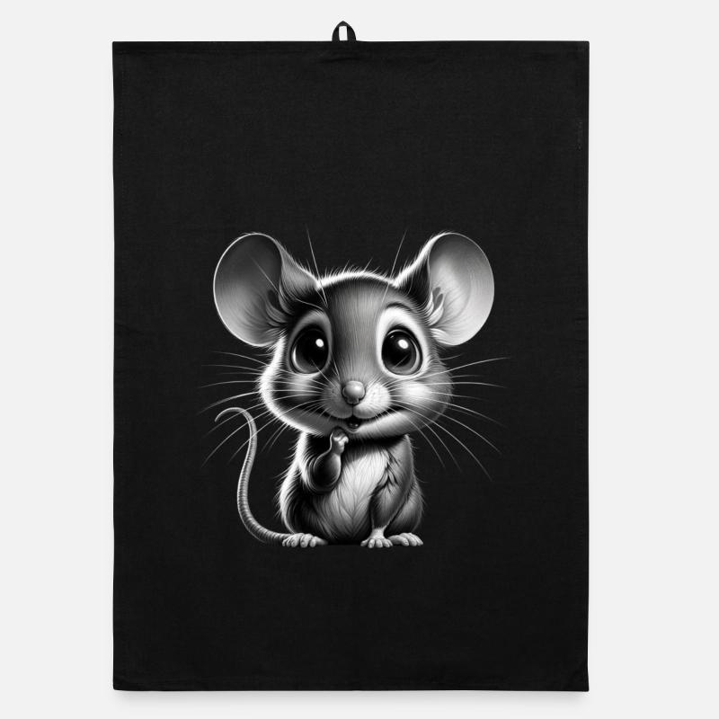 Adorable Cute Mouse Design Organic dish towel