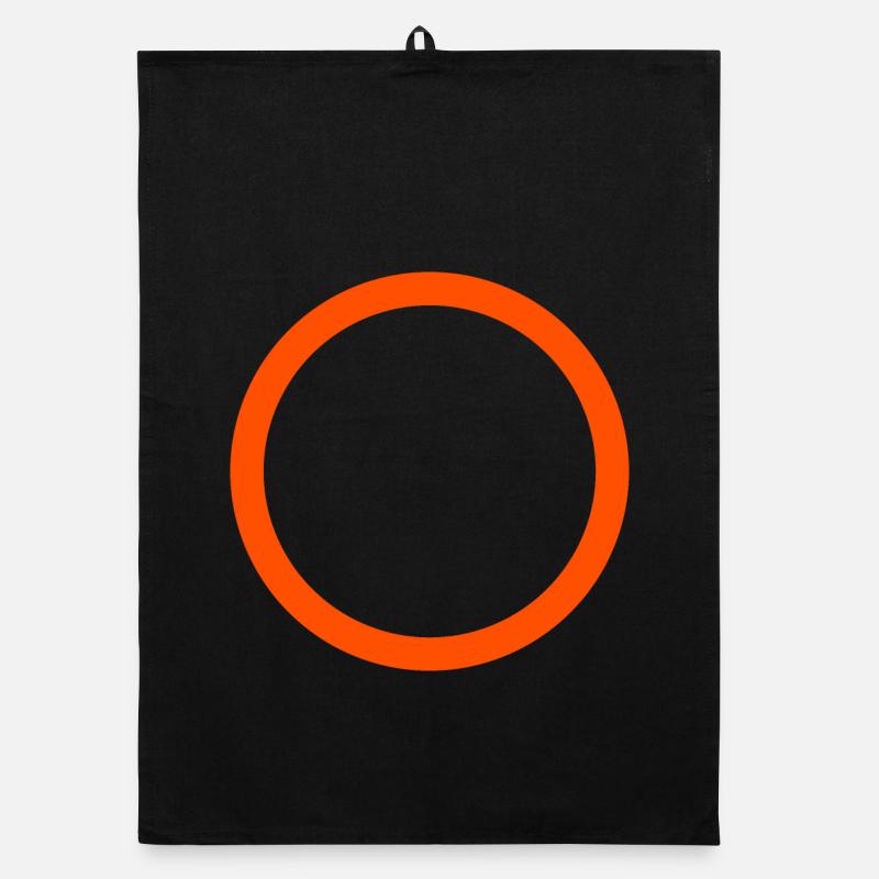 Neon Orange Circle Emblem Organic dish towel
