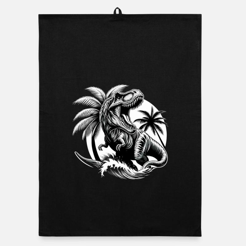 Roaring T-Rex Dinosaur Gift Organic dish towel