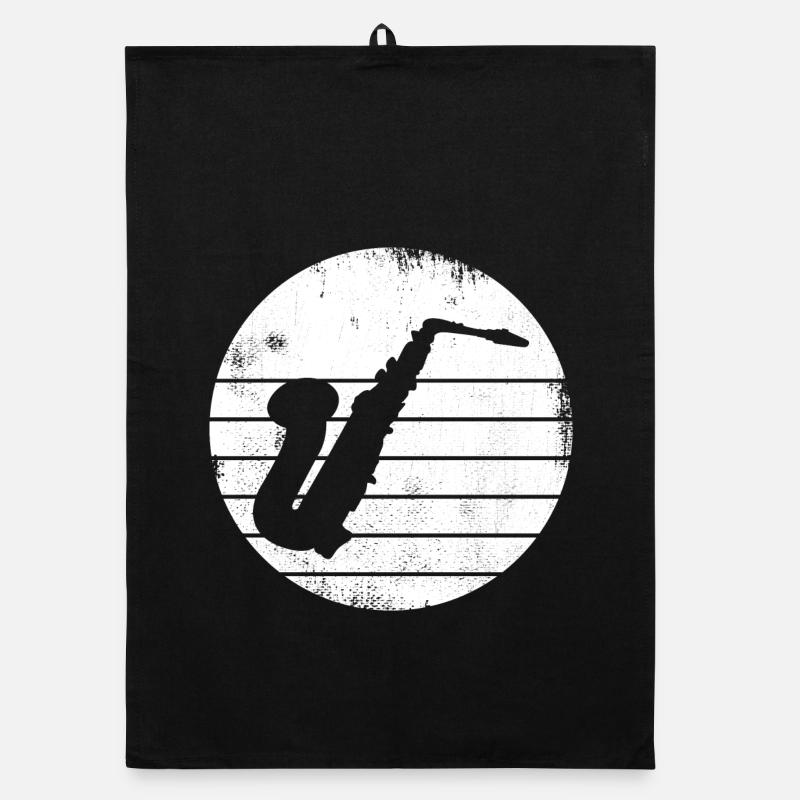 Saxophone Drawing Organic dish towel