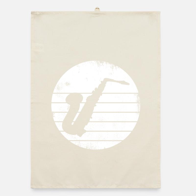 Saxophone Drawing Organic dish towel