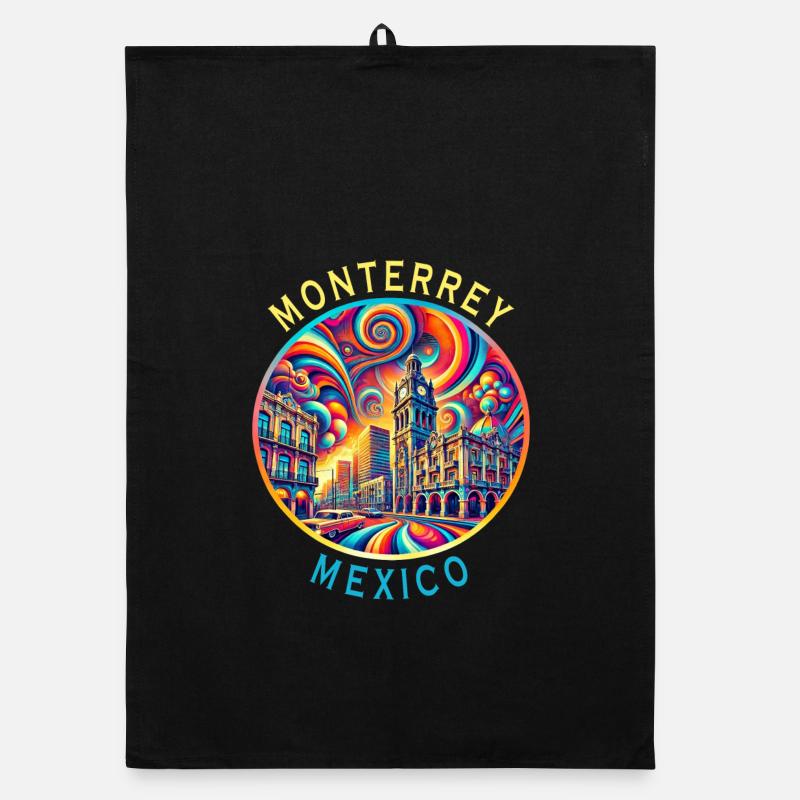Monterrey Mexico cities art design Organic dish towel
