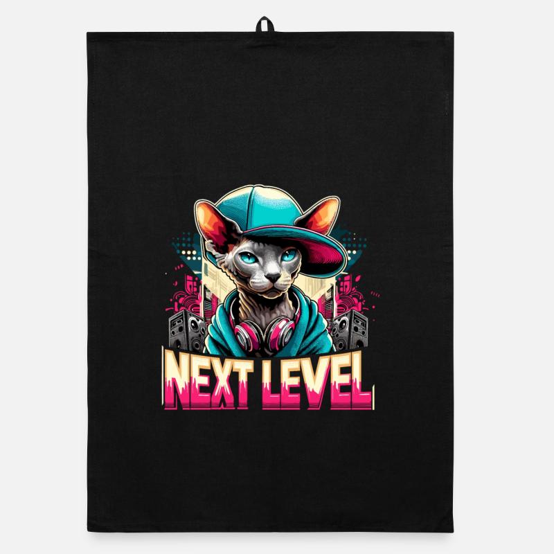 Cornish Rex Next Level Gangster Katze Geschenk Organic Geschirrtuch