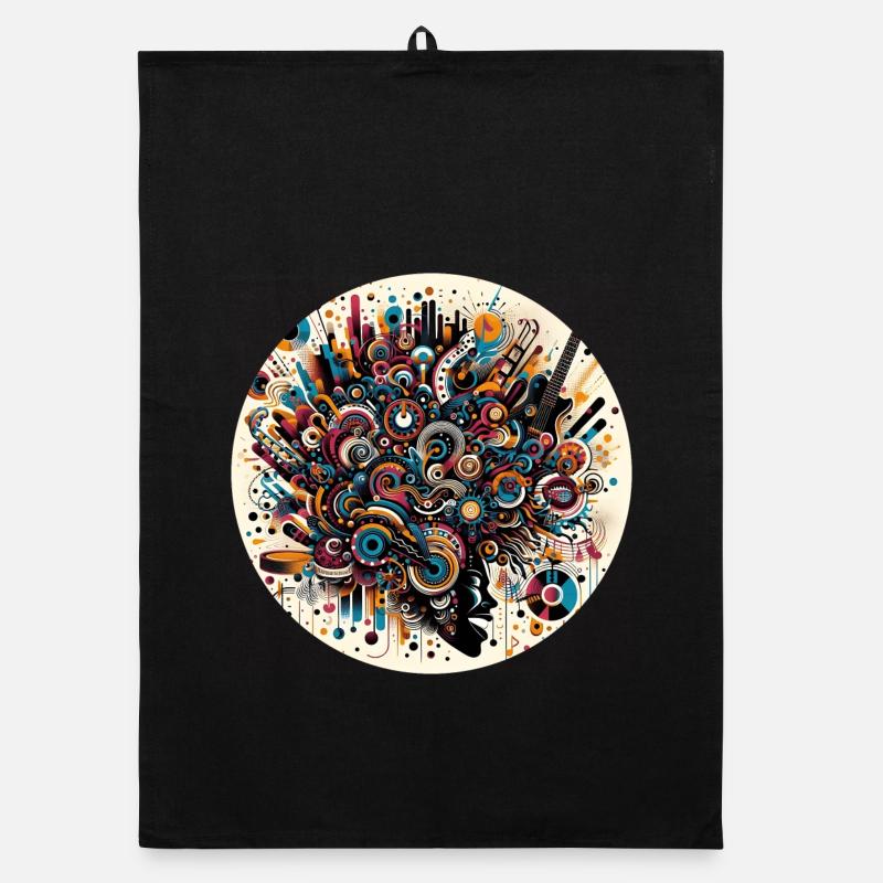 Afro Style Abstract Musical Explosion Organic dish towel
