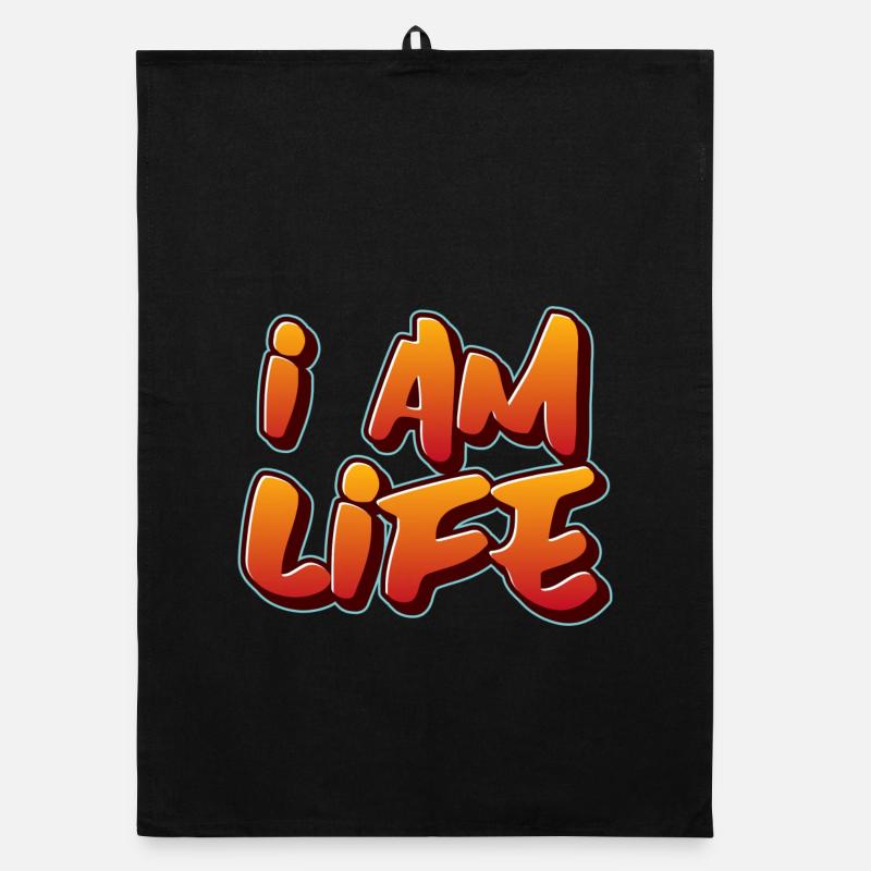 Ich bin das Leben Zen Einstellung Organic Geschirrtuch