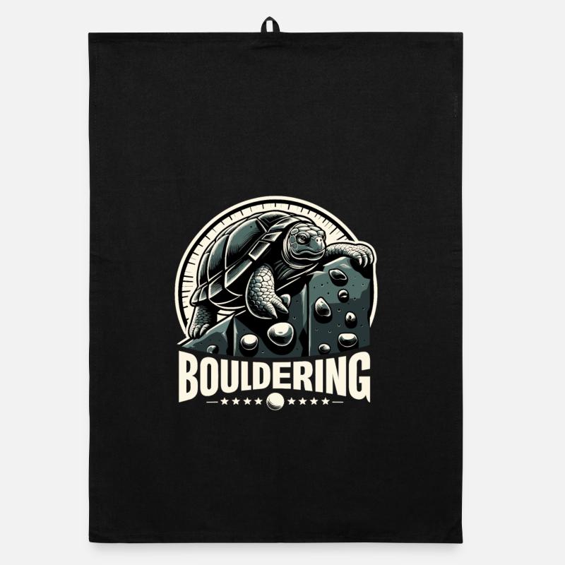Bouldering Turtle Climbing Gift Organic dish towel
