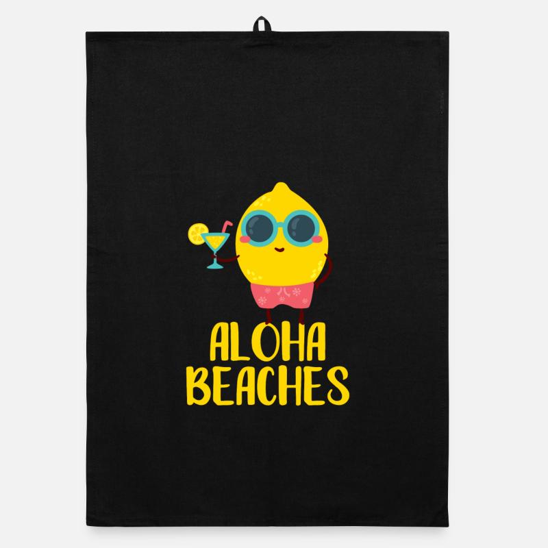 Escapade à la plage Cool Lemon Aloha Torchon bio