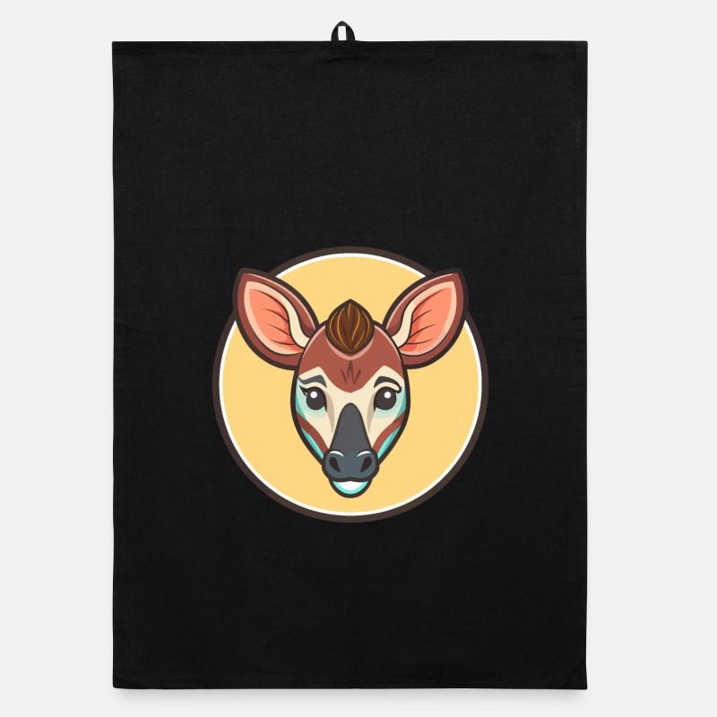 Okapi Kawaii Cartoon Character Animal Pet Face Organic dish towel