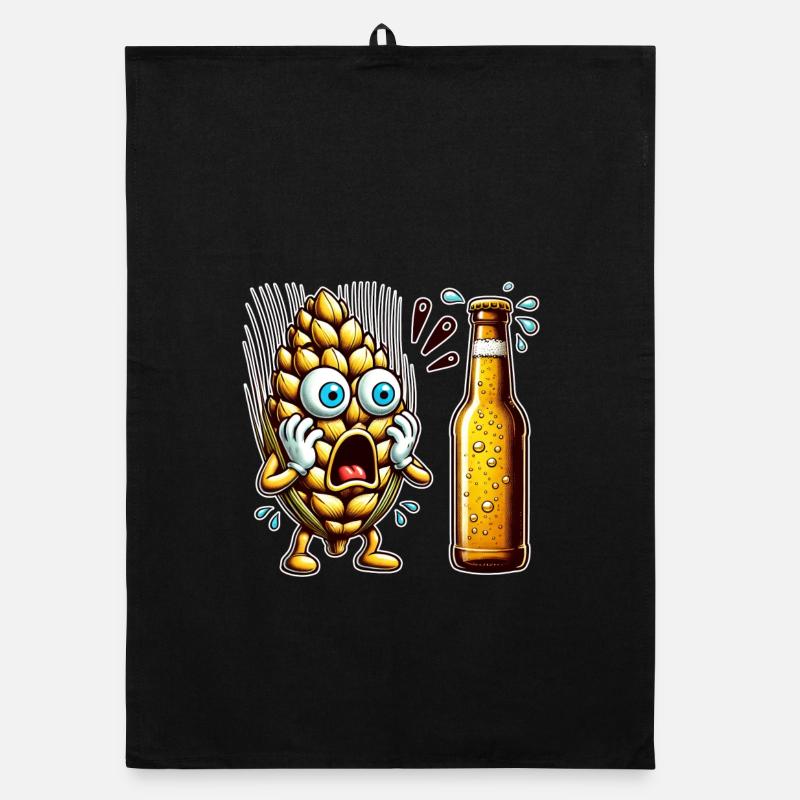Design amusant de houblon à bière Torchon bio