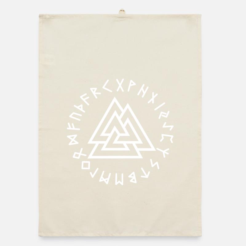 Runes de valknut blanches Torchon bio