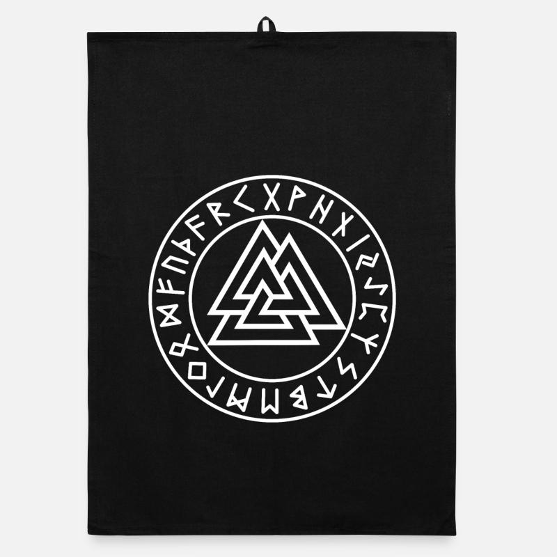 Cercle de runes blanches Valknut Torchon bio