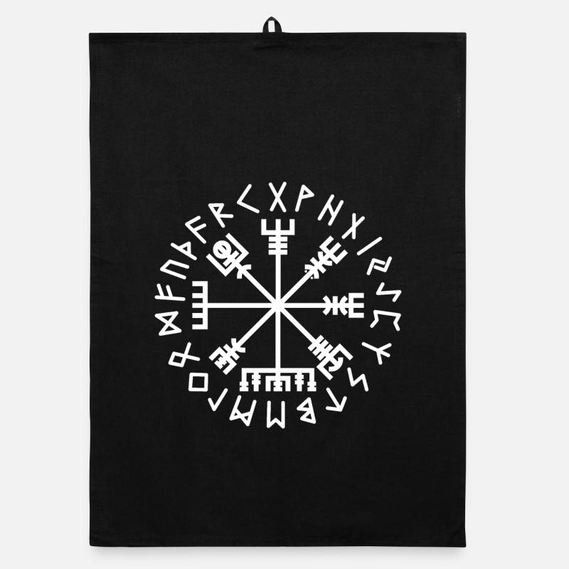 Vegvisir-weiße Runen Organic Geschirrtuch